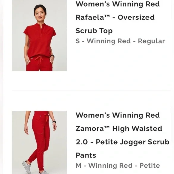 Figs Women’s Scrub set. Color: Winning Red. - Picture 5 of 5